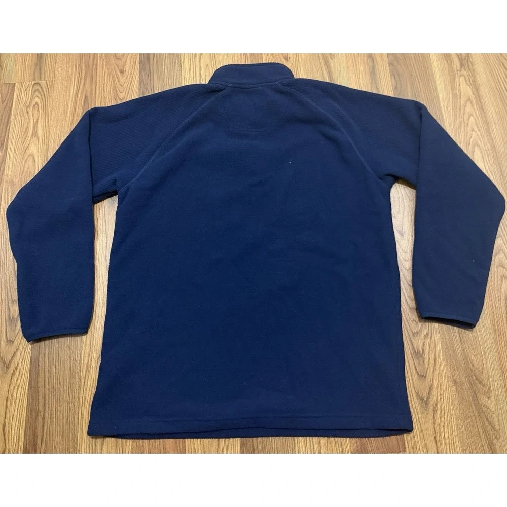 The North Face Waffle Fleece Quarter Zip Pullover Mens Large Navy Blue
